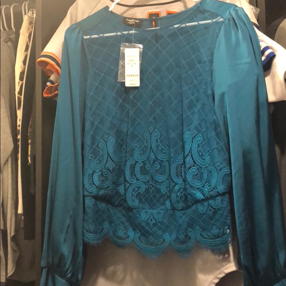 Bebe Lara Lace Embellished Top